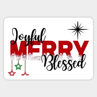 Joyful, Merry, Blessed, Christmas Magnet